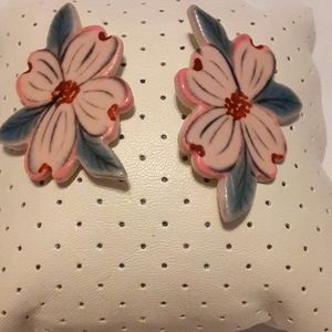 Hand painted porcelain earrings